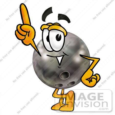 450x450 Clip Art Graphic Of A Bowling Ball Cartoon Character Pointing