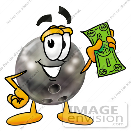 450x450 Cliprt Graphic Of Bowling Ball Cartoon Character Holding