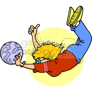 300x300 Royalty Free Women Falling With Fingers Stuck In Bowling Ball