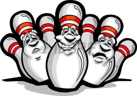 450x315 Cartoon Image Of A Happy Smiling Bowling Pins Royalty Free