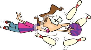 350x191 Cartoon Of A Woman Bowling