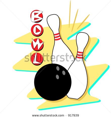 441x470 Retro Bowling Clipart