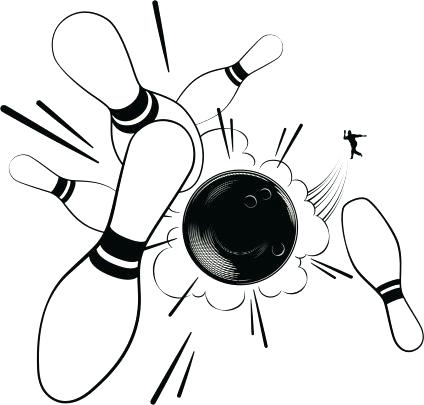 424x405 Bowling Pins Clipart Pin And Bowling Ball Black Color Icon
