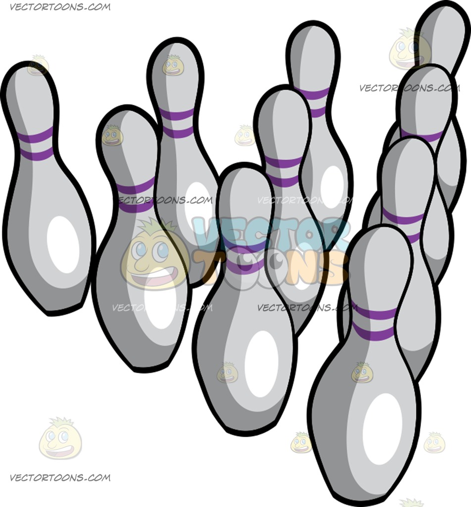 951x1024 Bowling Pins In A Traditional Layout Cartoon Clipart