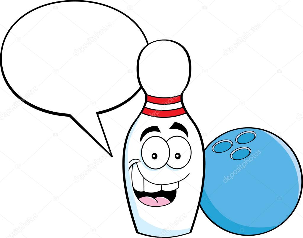 1024x806 Cartoon Bowling Pin With A Caption Balloon Stock Vector