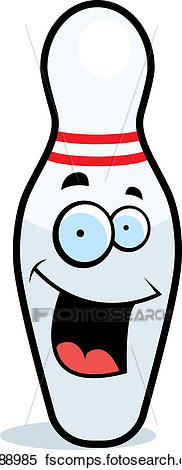 182x470 Clipart Of Bowling Pin Smiling K4088985