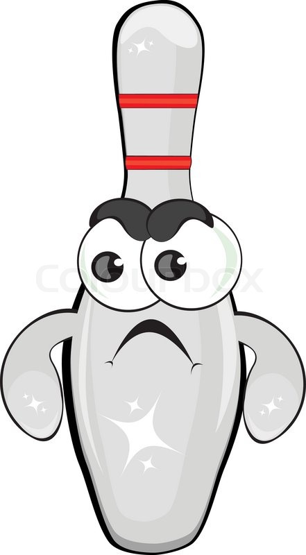 441x800 Angry Bowling Pin Illustration On White Background Stock Vector