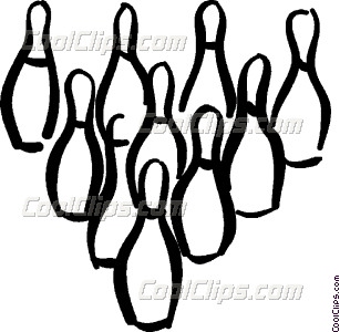 307x300 Bowling Pins Vector Clip Art