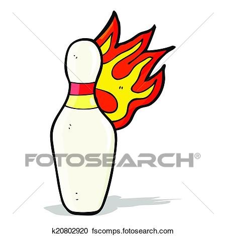 450x470 Clipart Of Cartoon Ten Pin Bowling Skittle On Fire K20802920