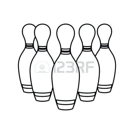 450x450 Bowling Pins Clipart Cartoon Illustration Showing A Bowling Ball