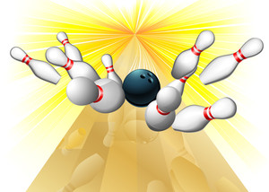 300x214 Bowling Pins And Ball Lite Sports Icon Royalty Free Stock Image
