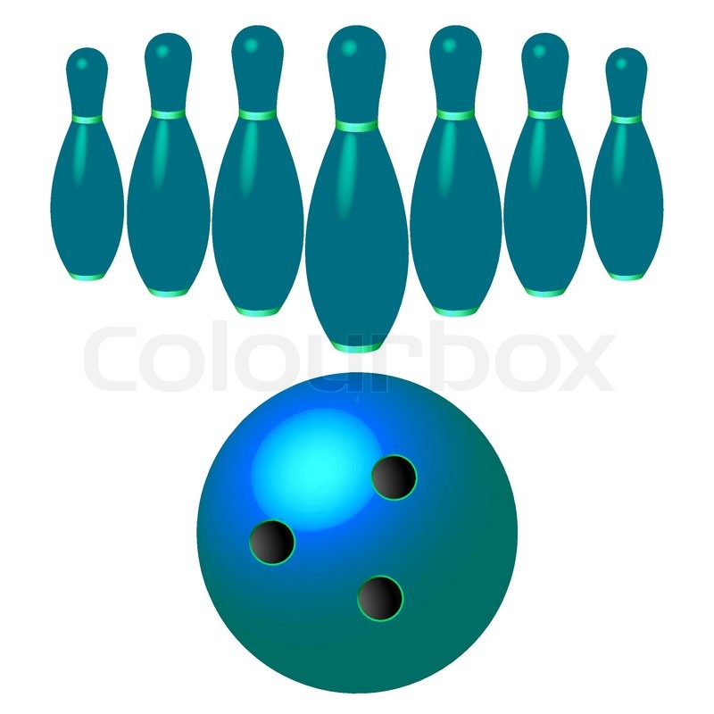 800x800 Bowling Pins And Ball Isolated On White Background, Abstract