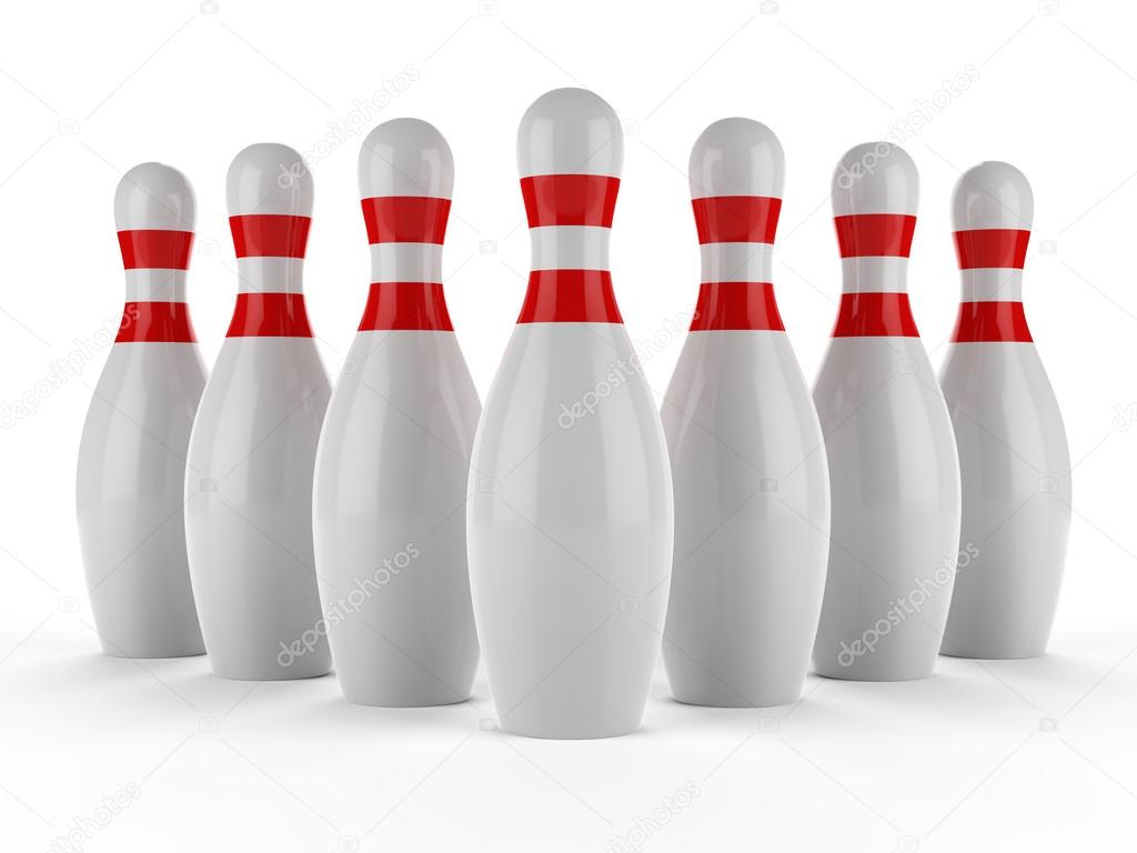 1024x768 3d Bowling Pins On White Background Stock Photo Yavuzunlu