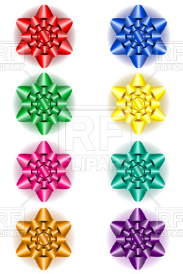 267x400 Set Of Colorful Bows For Gifts Royalty Free Vector Clip Art Image