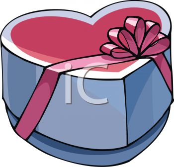 350x336 Picture Of A Heart Shaped Box Of Chocolates In A Vector Clip Art