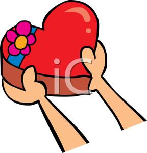 288x300 Holding A Heart Shaped Box Of Chocolates