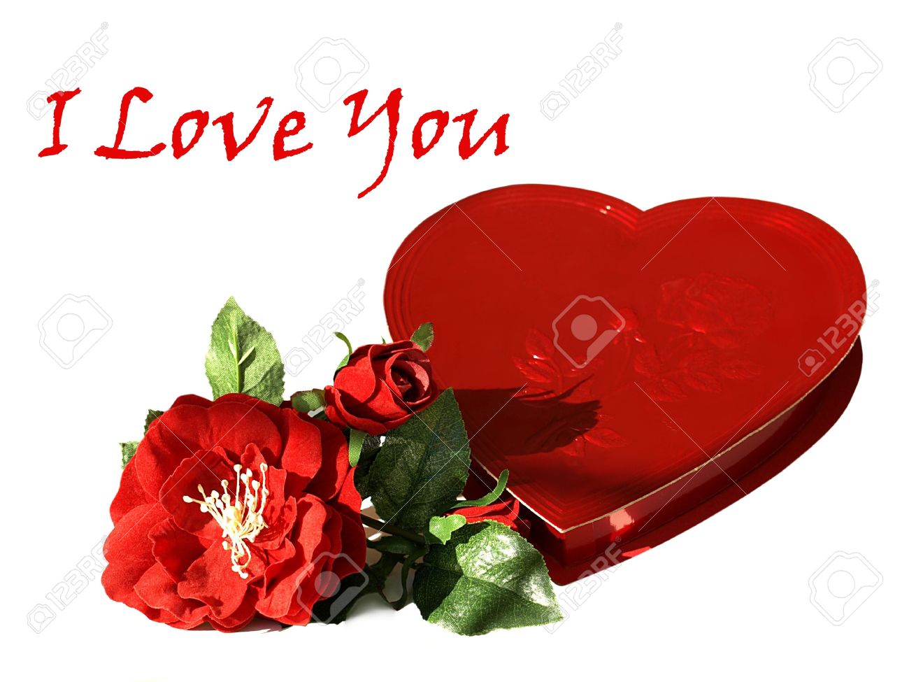 1300x975 Photo Of A Heart Shaped Red Box Of Chocolates With Silk Red Roses