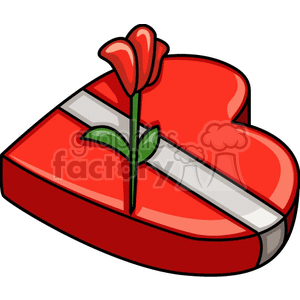 300x300 Royalty Free Valentines Day Box Of Chocolates With Flower On Top
