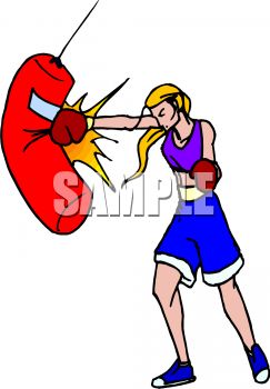 243x350 Female Boxing Practicing On A Body Bag