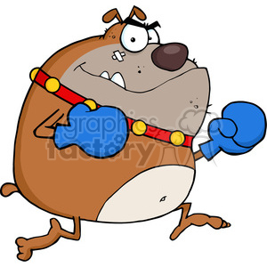 300x300 Royalty Free Cartoon Dog Boxer Character 384255 Vector Clip Art