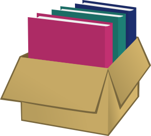 300x270 Box With Folders Clip Art