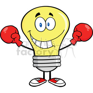 300x300 Royalty Free 6046 Royalty Free Clip Art Smiling Light Bulb Cartoon