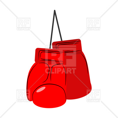 400x400 Red Hanging Boxing Gloves Royalty Free Vector Clip Art Image