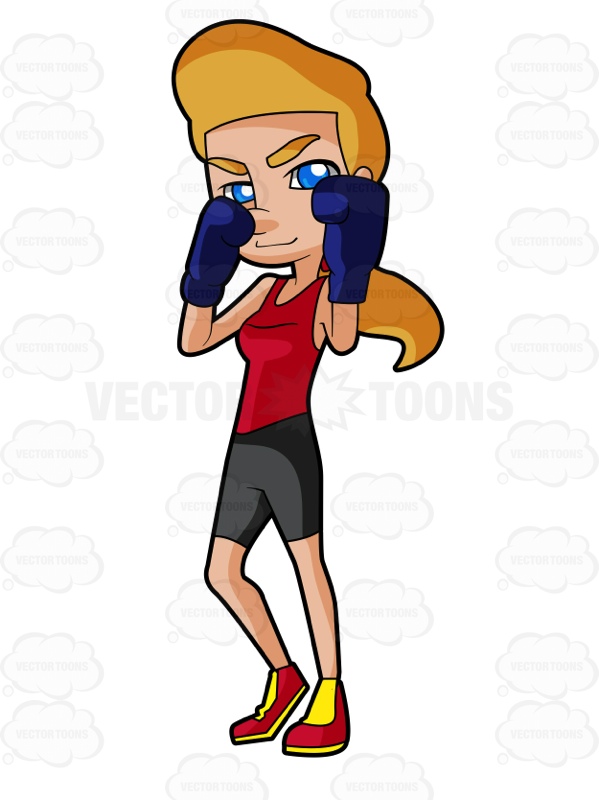 599x800 Woman Wearing Boxing Gloves Holding Her Hands By Her Face Cartoon