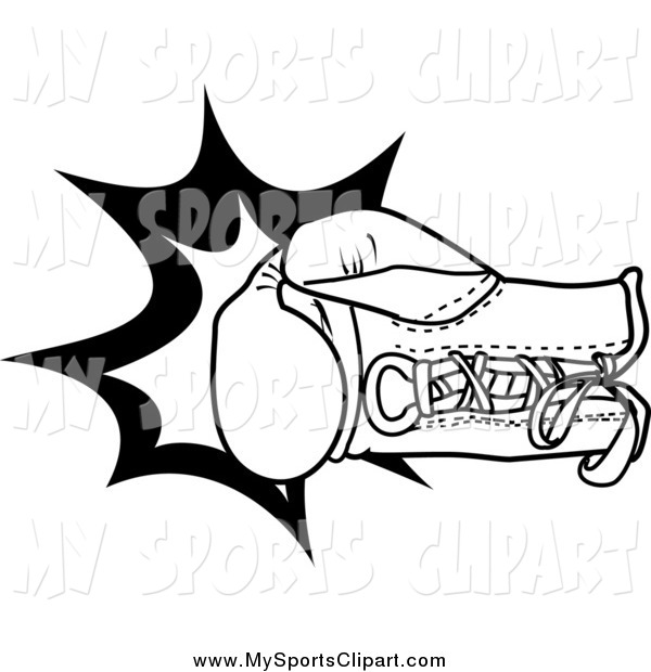 600x620 Sports Clip Art Of A Black And White Boxing Glove Throwing A Punch