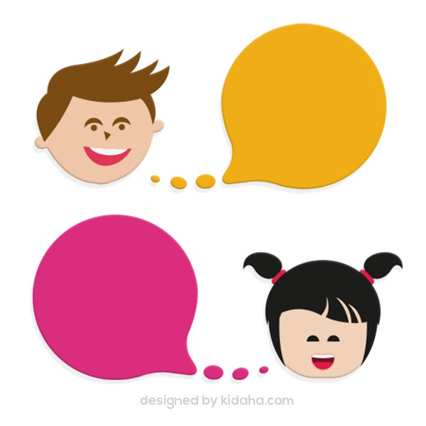 600x600 Free Education Clip Arts Boy And Girl With Blank Speech Bubble