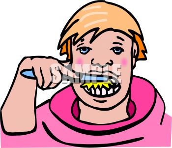 350x301 Boy Brushing His Teeth