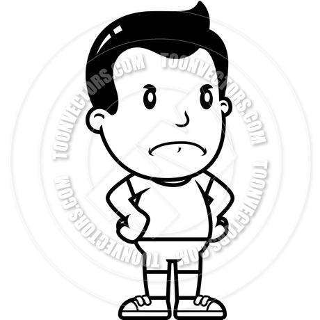 460x460 Cartoon Boy Angry (Black Amp White Line Art) By Cory Thoman Toon
