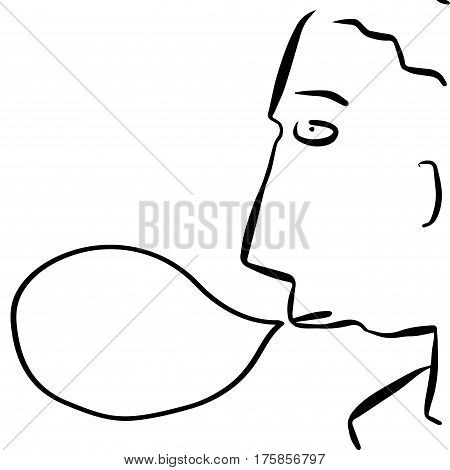 450x470 Cartoon Human Face Text Bubble Vector Amp Photo Bigstock
