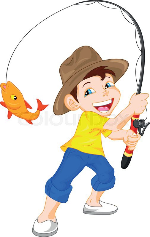505x800 Cute Boy Fishing Cartoon Stock Vector Colourbox