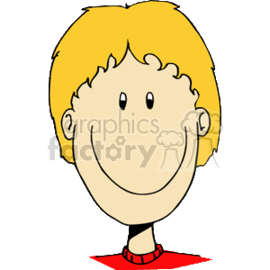300x300 Royalty Free A Young Boy With Blonde Hair And Red Shirt Smiling
