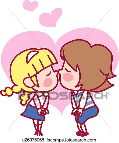 391x470 Clip Art Of Kid, Boy, 7 13 Years, Heart, Girl, Child U26076068