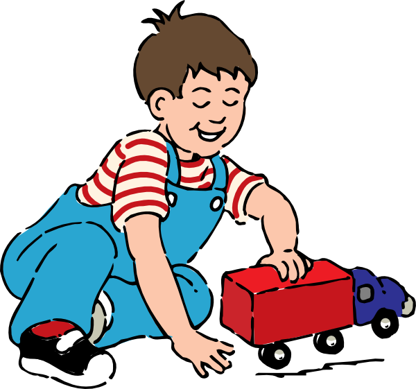 600x561 Boy Playing With Toy Truck Clip Art