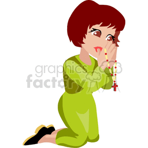 300x300 Royalty Free Women Praying While Holding Her Rosary 164592 Vector