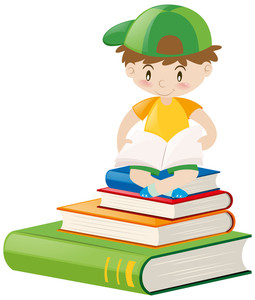 255x300 Boy Reading Math Book Illustration Royalty Free Stock Image