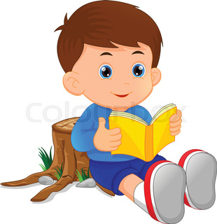 310x320 Illustration Of Cute Boy Reading Books Stock Vector Colourbox