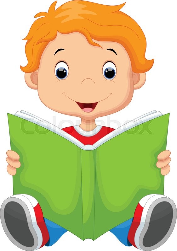 562x800 Vector Illustration Of Kid Reading A Book Stock Vector Colourbox