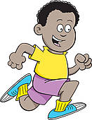 131x170 Clip Art Of Cartoon African Boy Running K14699428