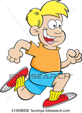 342x470 Clipart Of Cartoon Boy Running K14236932