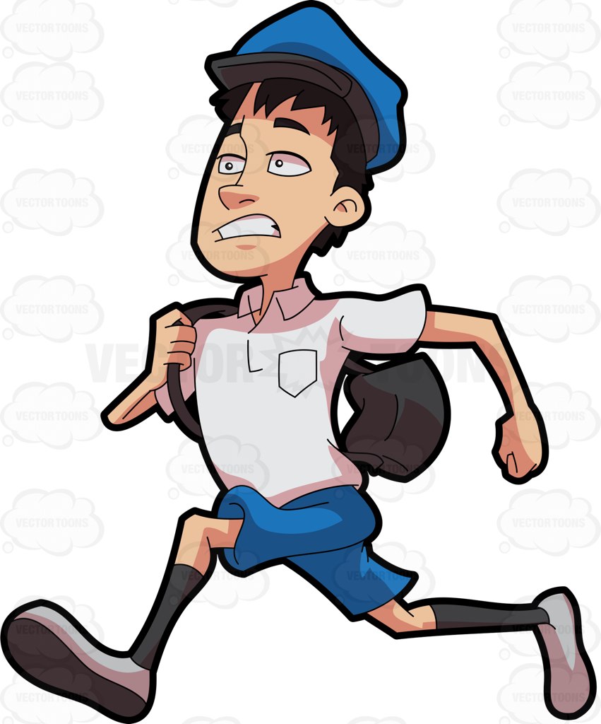851x1024 A Postal Boy Running To Deliver The Mail