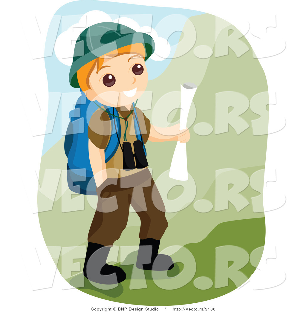 1024x1044 Vector Of Happy Boy Scout Hiking In The Mountains By Bnp Design