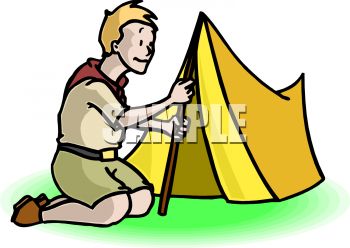 350x248 Boy Scout Putting Up A Pup Tent