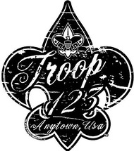 190x215 Custom Boy Scout Troop Oval With Fleur De Lis Car Sticker (Sp4625