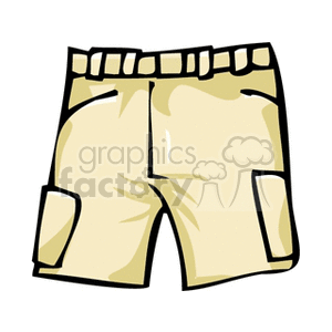 300x300 Royalty Free Cream Color Cargo Shorts 138363 Vector Clip Art Image