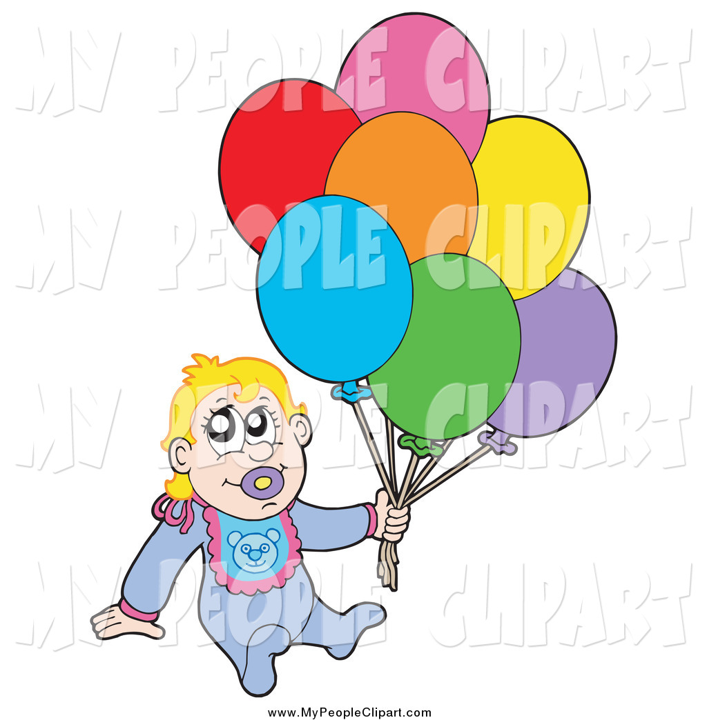 1024x1044 Clip Art Of A White Baby Boy Sitting And Holding Balloons By