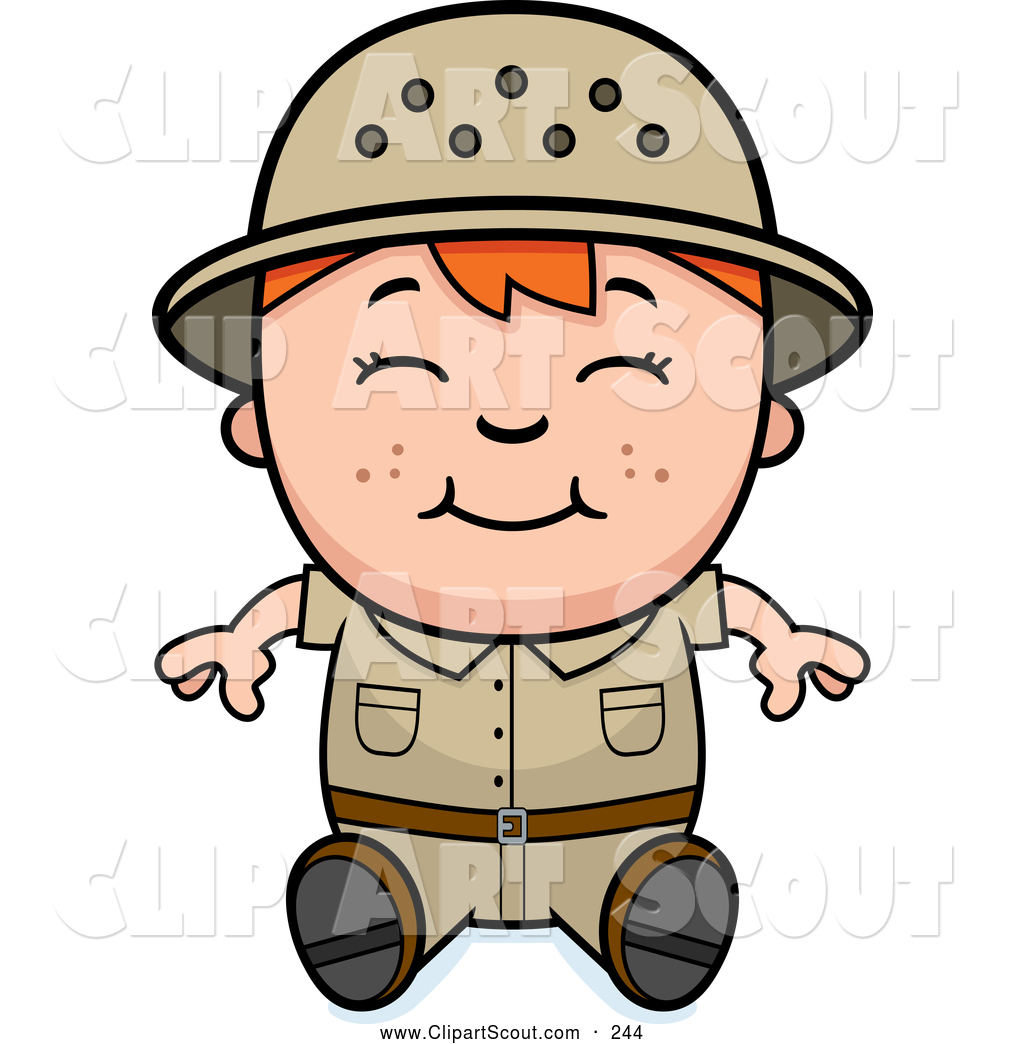 1024x1044 Clipart Of A Cute And Happy Red Haired Safari Boy Sitting By Cory
